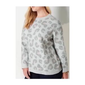 J.Jill Leopard Crew Neck Sweater Size XS Petite